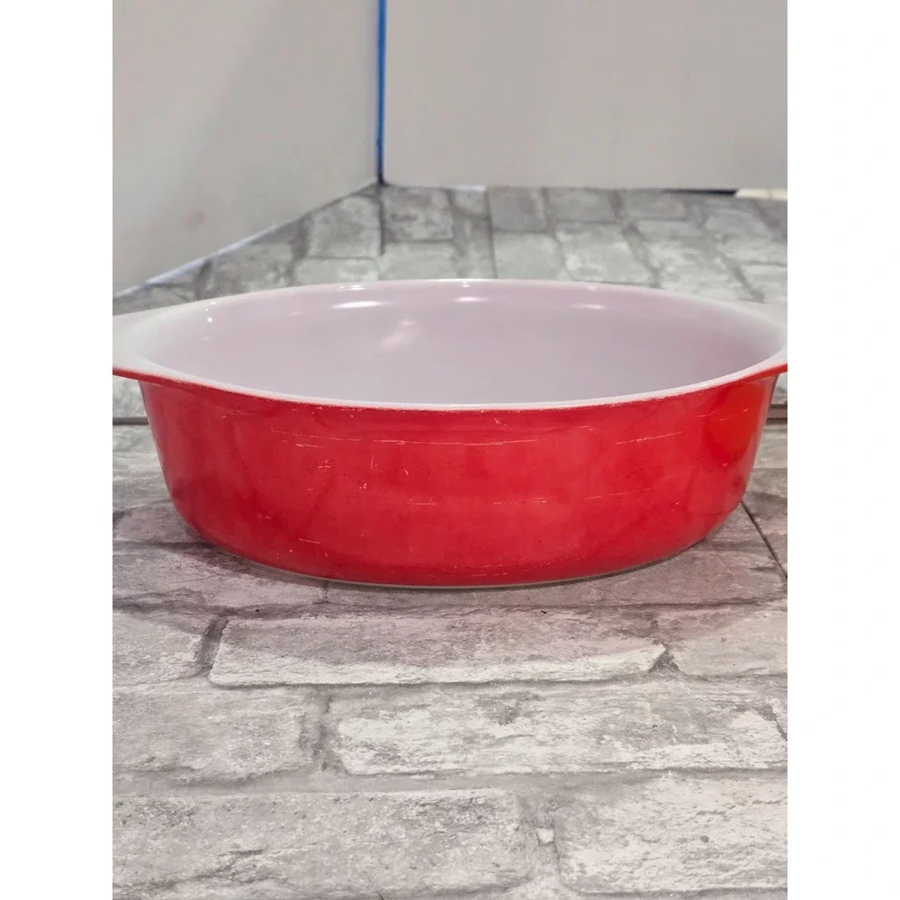 Pyrex Friendship Red 045 Oval 2.5 QT, 474 1.5 QT and 474-B 1.5qt Casserole Dish